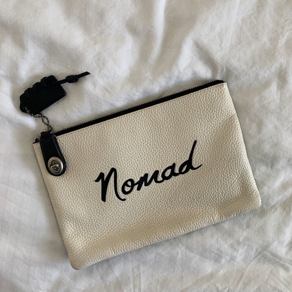Coach Nomad Black/White Pebble Leather Clutch - Picture 2 of 3